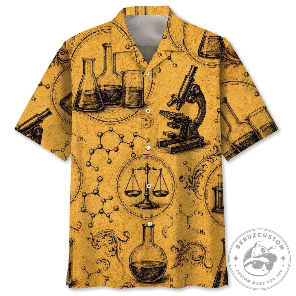 Vintage Chemistry Lab Equipment Science Hawaiian Shirt Vintage Chemistry Lab Equipment Science Hawaiian Shirt