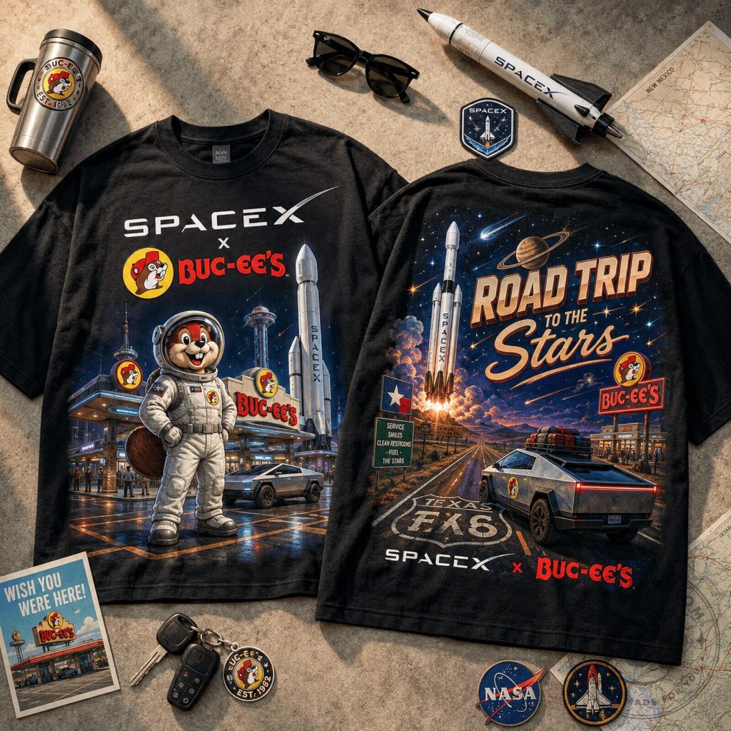 Buc-ee's SpaceX Road Trip To The Stars Adventure T-Shirt Buc-ee's SpaceX Road Trip To The Stars Adventure T-Shirt