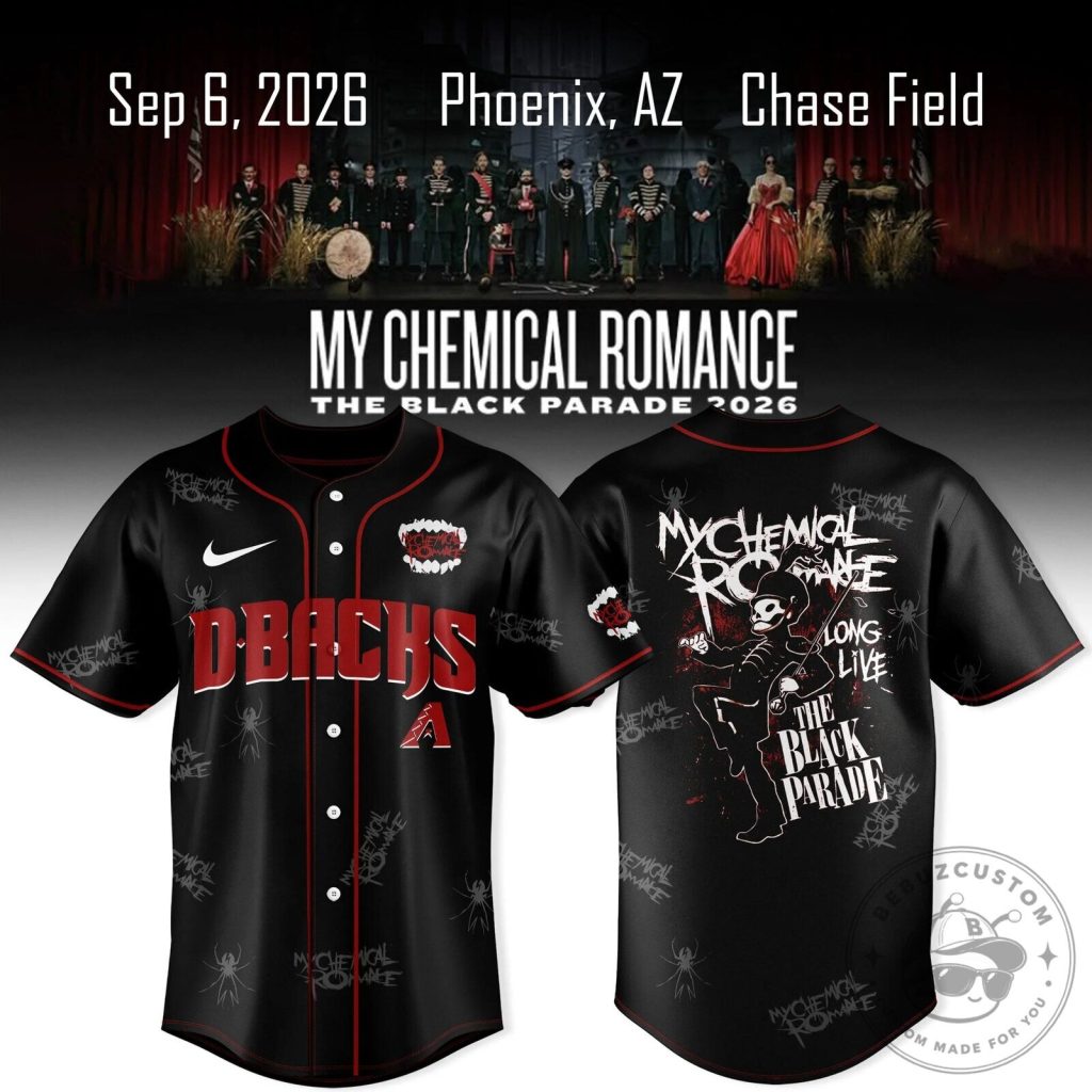 Arizona Diamondbacks Baseball Jersey - My Chemical Romance The Black Parade 2026 Edition Arizona Diamondbacks Baseball Jersey - My Chemical Romance The Black Parade 2026 Edition