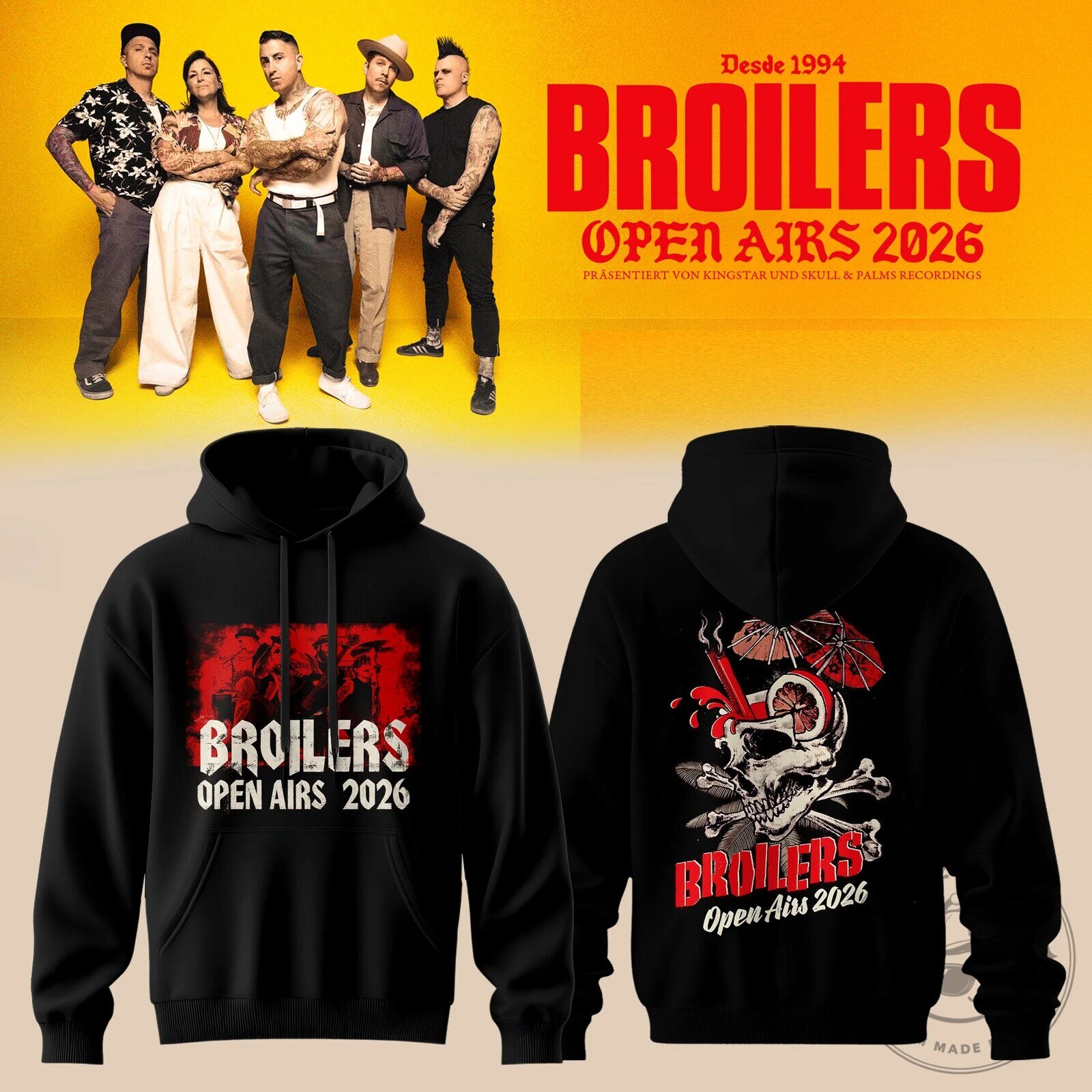2026 Concert Tour Black Hoodie for Broilers Open Airs