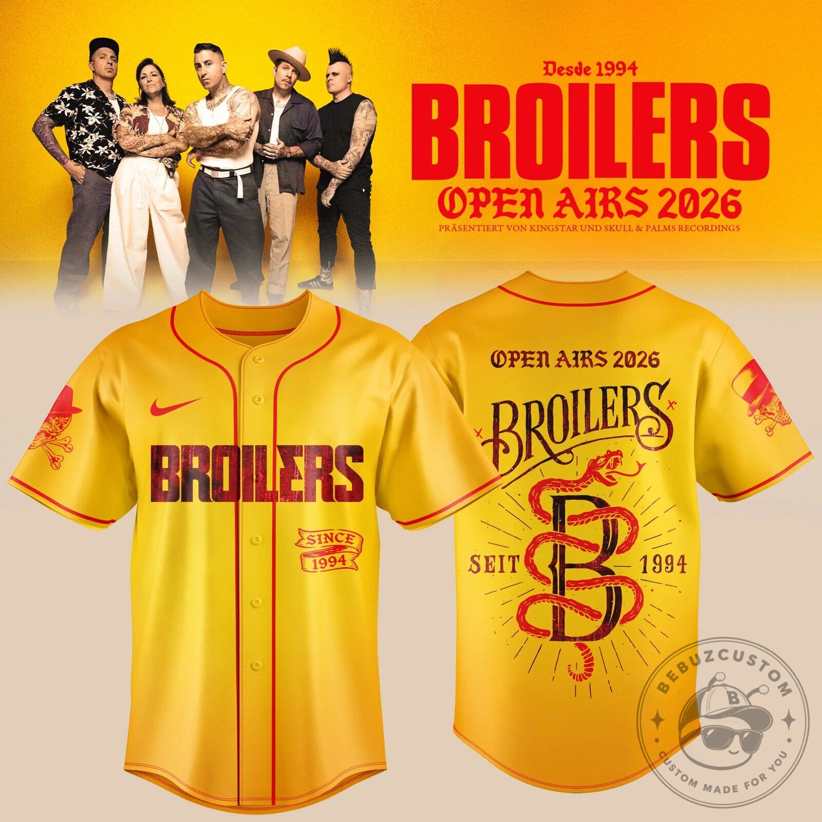 2026 Concert Baseball Jersey for Broilers Open Airs