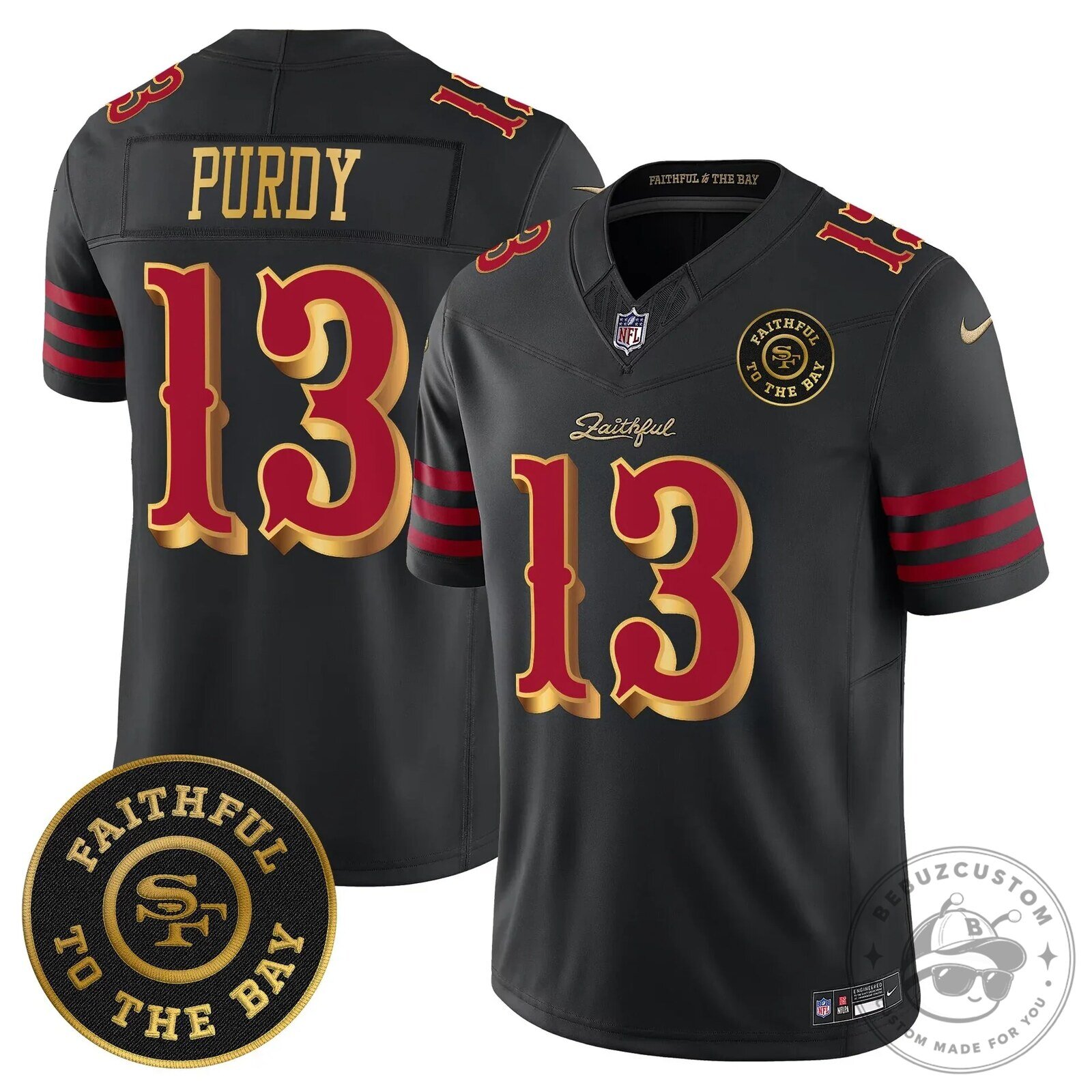 San Francisco Niners Football Brock Purdy Number 13 Faithful To The Bay Jersey