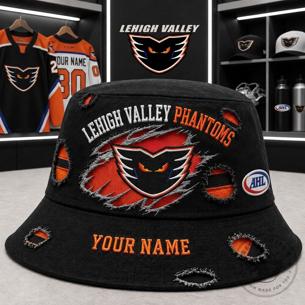 Lehigh Valley Phantoms AHL Hockey Team Distressed Bucket Hat