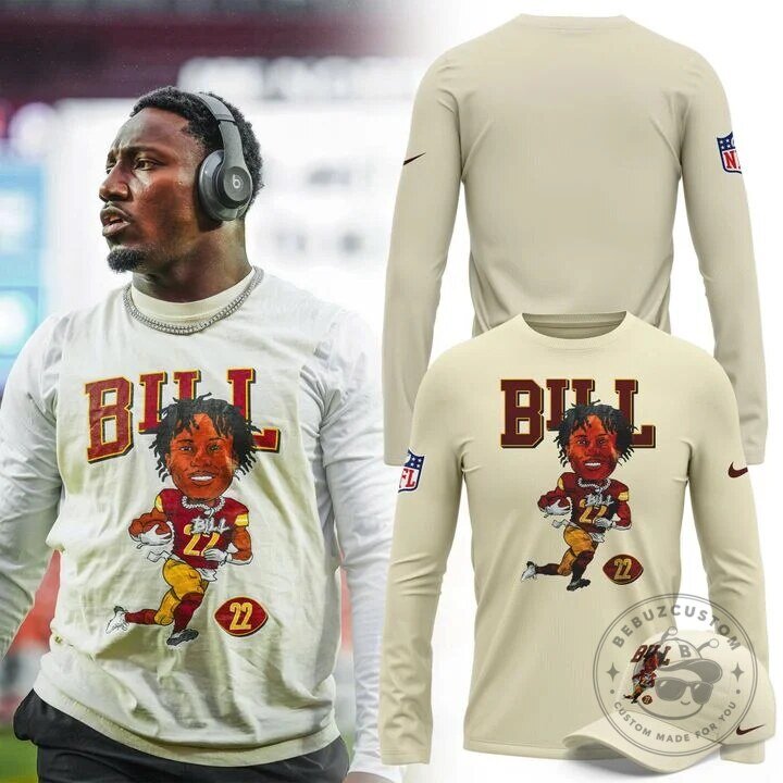 Washington Commanders Bill Caricature Football Player Long Sleeve Shirt