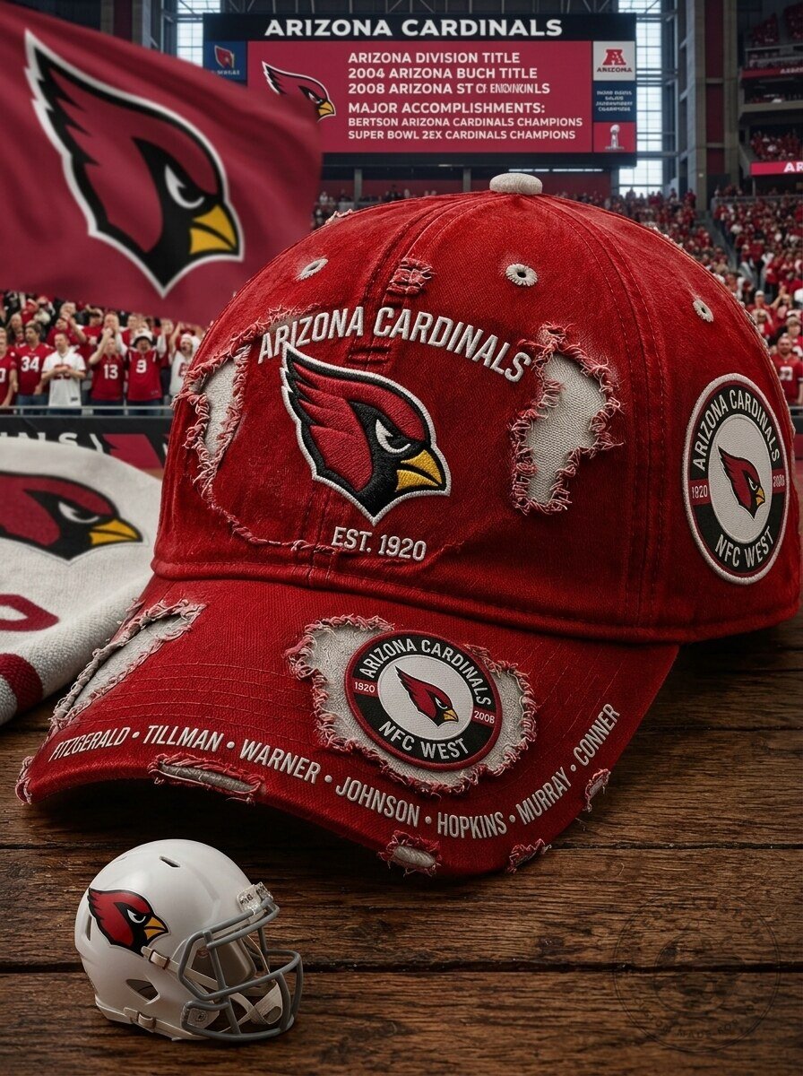 Arizona Cardinals NFC West Distressed Vintage Baseball Cap Hat
