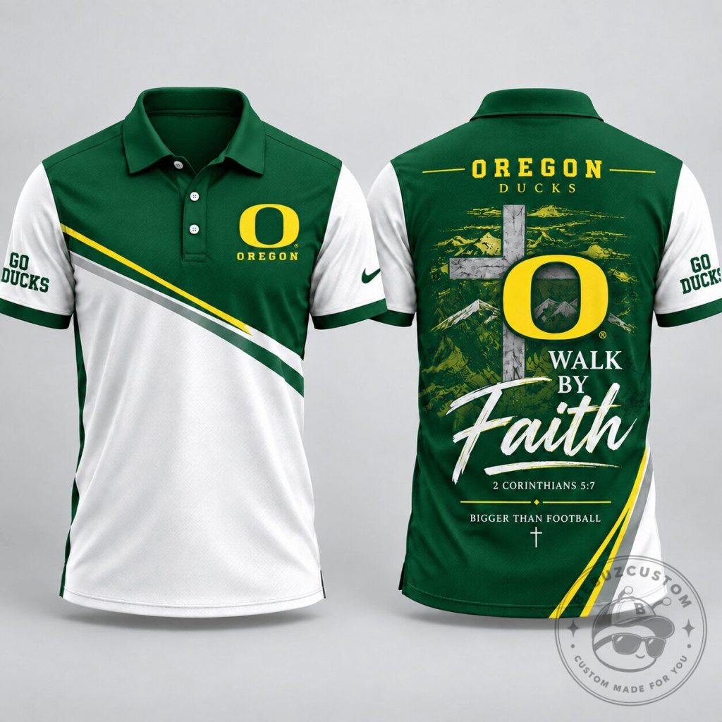 Oregon Ducks NCAA Walk By Faith Football Game Day Polo Shirt Oregon Ducks NCAA Walk By Faith Football Game Day Polo Shirt