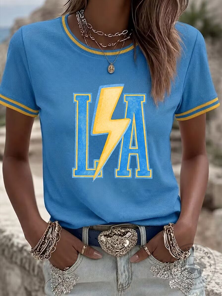 Los Angeles Chargers Football Lightning Bolt Logo Women's T-Shirt