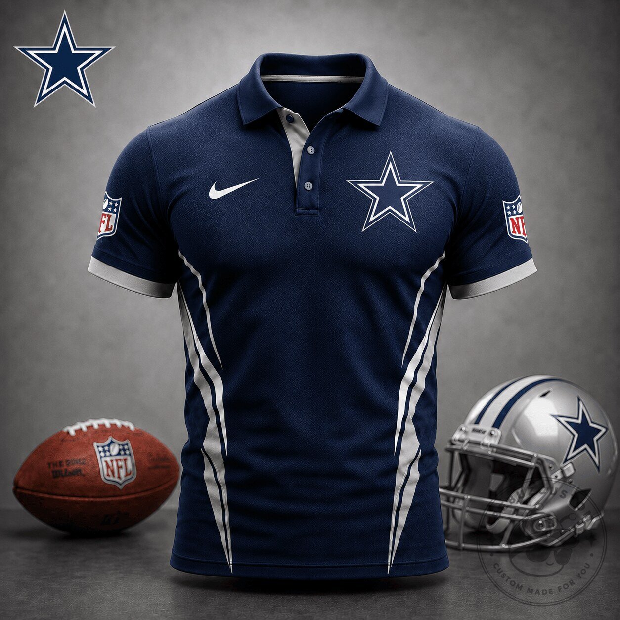 Dallas Cowboys Football Team Polo Shirt for Men, NFL Fan Apparel