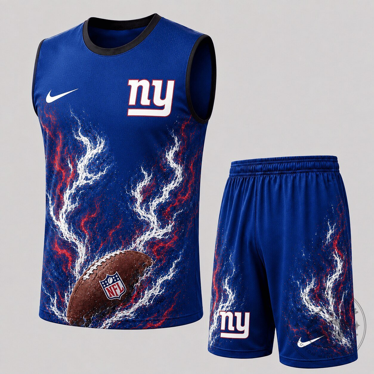 New York Giants Football Flame Tank Top and Shorts Set