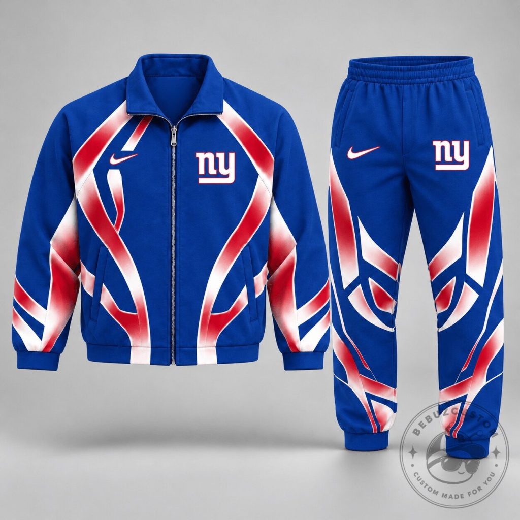 New York Giants Football Team Full-Zip Jacket and Jogger Pants Set New York Giants Football Team Full-Zip Jacket and Jogger Pants Set