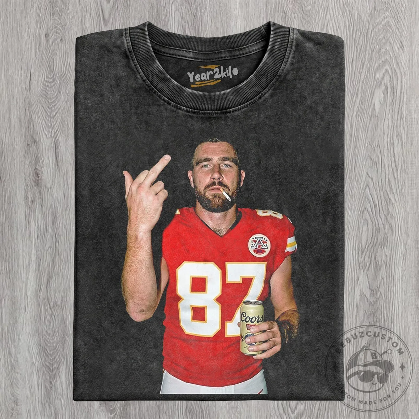 Travis Kelce Football Player Middle Finger Coors Beer T-Shirt