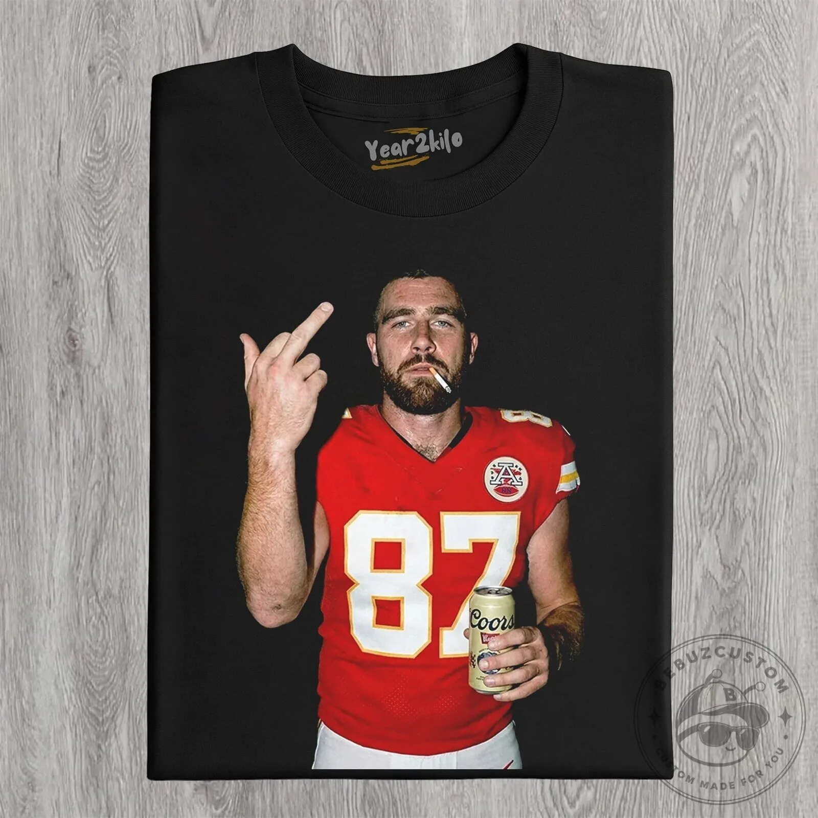 Travis Kelce Football Player Middle Finger Coors Beer T-Shirt 14 Travis Kelce Football Player Middle Finger Coors Beer T-Shirt