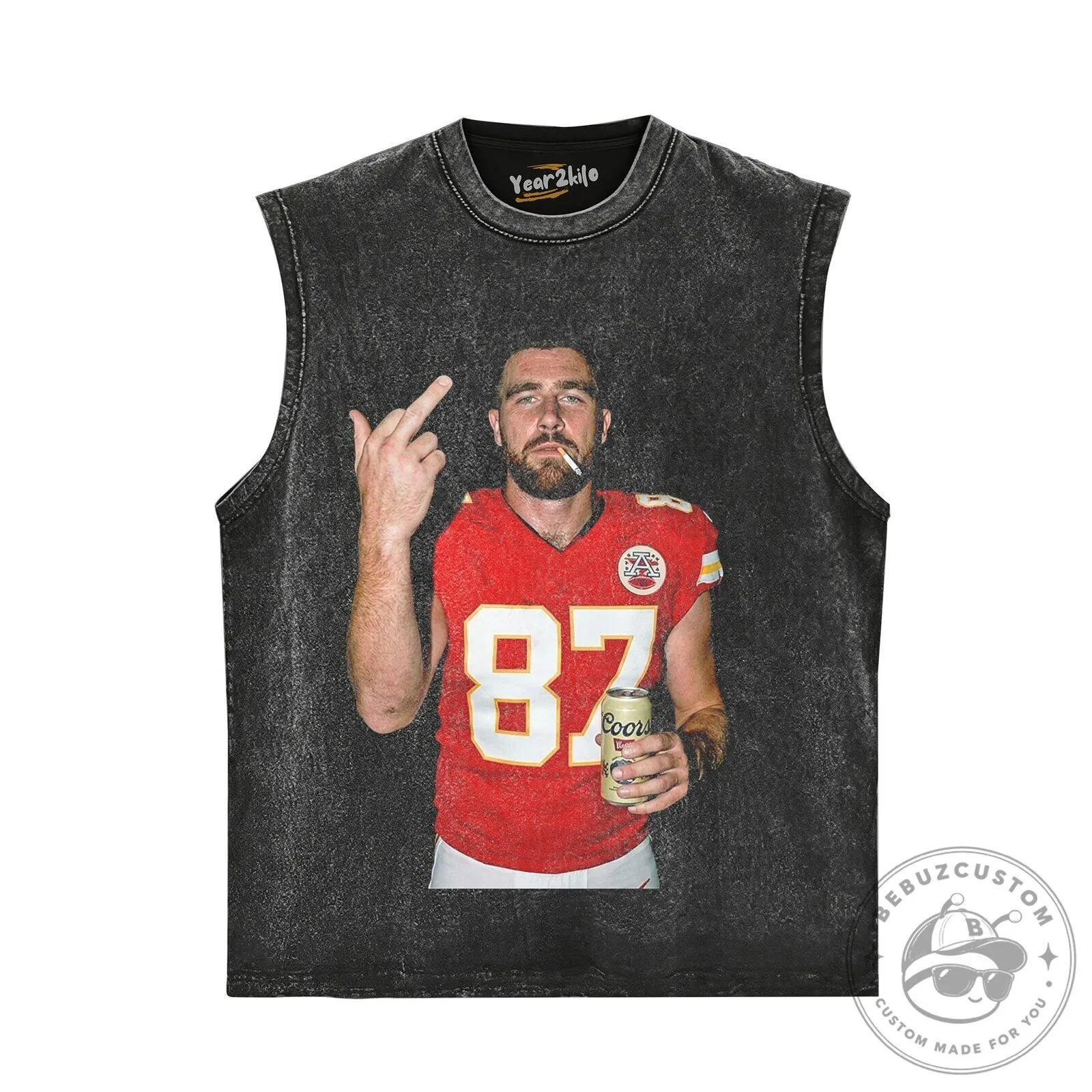 Travis Kelce Football Player Middle Finger Coors Beer T-Shirt 17 Travis Kelce Football Player Middle Finger Coors Beer T-Shirt