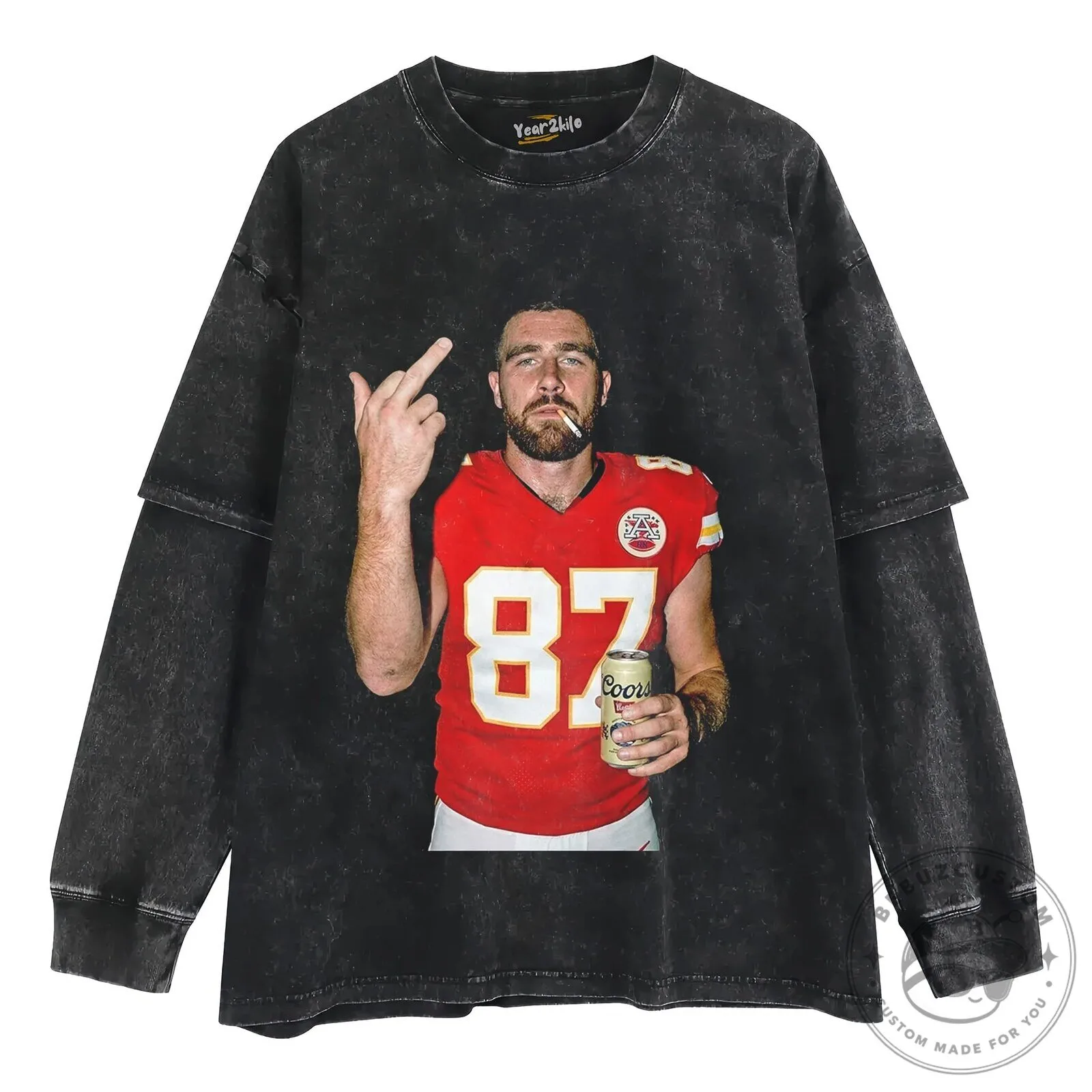 Travis Kelce Football Player Middle Finger Coors Beer T-Shirt 18 Travis Kelce Football Player Middle Finger Coors Beer T-Shirt