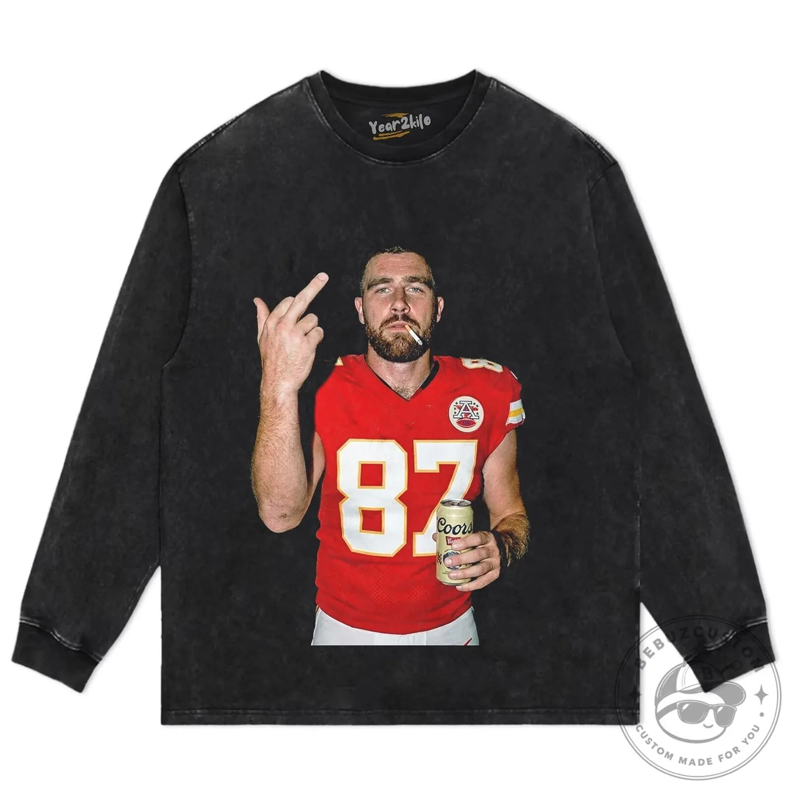 Travis Kelce Football Player Middle Finger Coors Beer T-Shirt 20 Travis Kelce Football Player Middle Finger Coors Beer T-Shirt