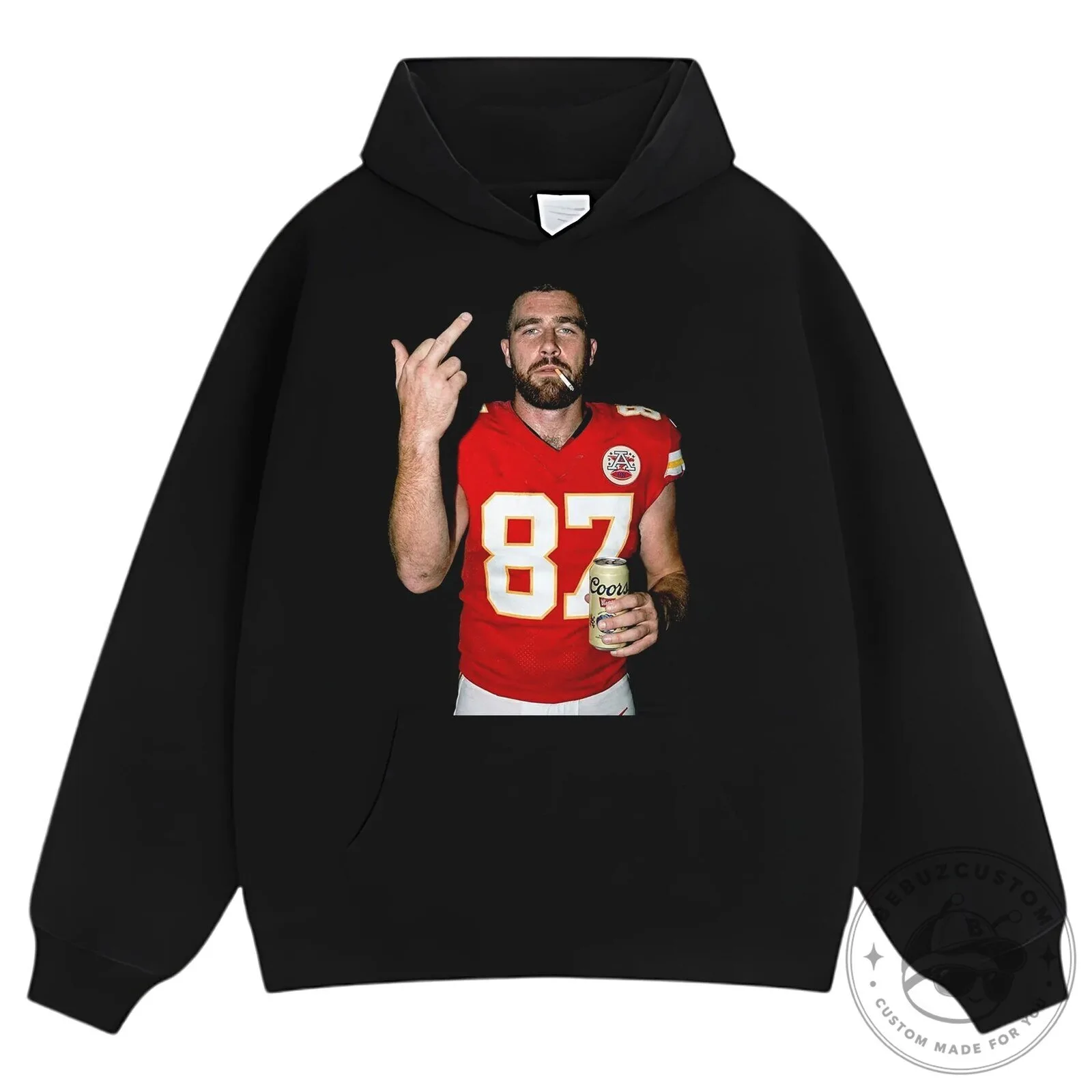 Travis Kelce Football Player Middle Finger Coors Beer T-Shirt 21 Travis Kelce Football Player Middle Finger Coors Beer T-Shirt