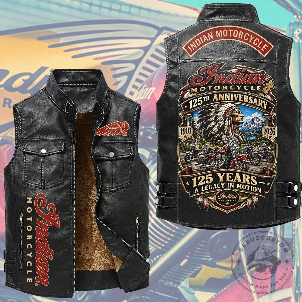 Indian Motorcycle 125th Anniversary Legacy in Motion Leather Vest