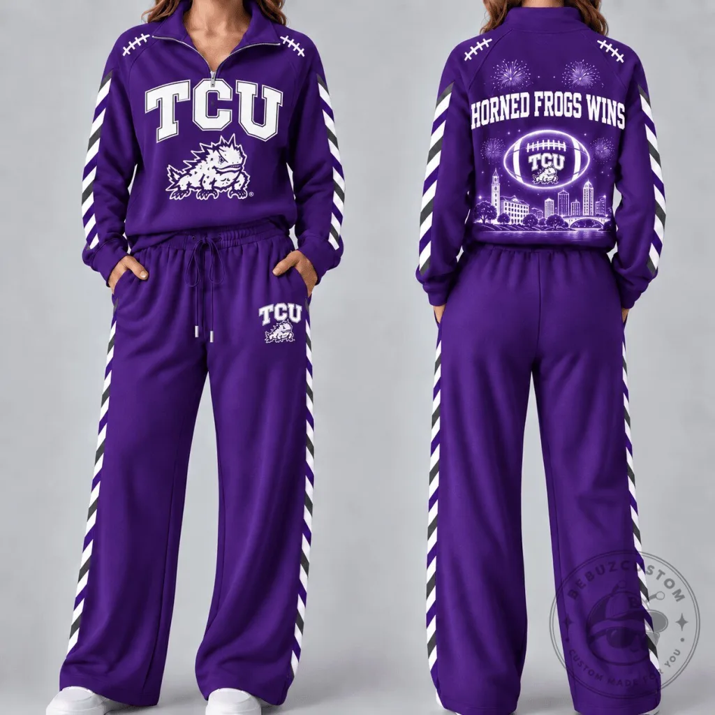 Purple Tracksuit Set for Women - Texas Christian University Horned Frogs