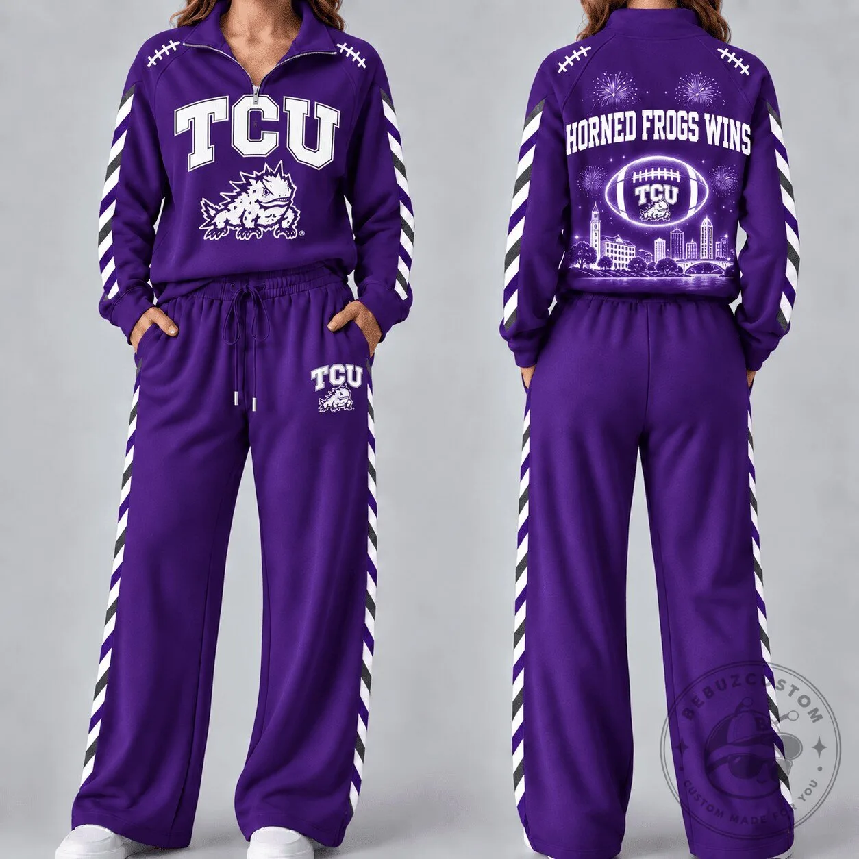 Purple Tracksuit Set for Women - Texas Christian University Horned Frogs