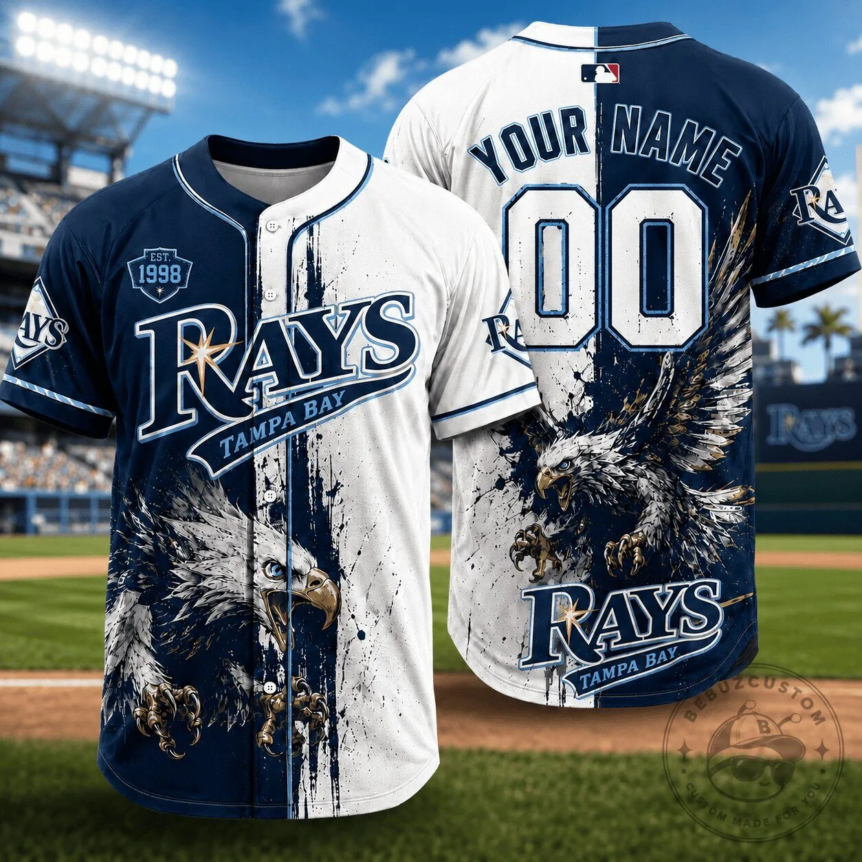 Tampa Bay Rays MLB Baseball Jersey Personalized Eagle Design