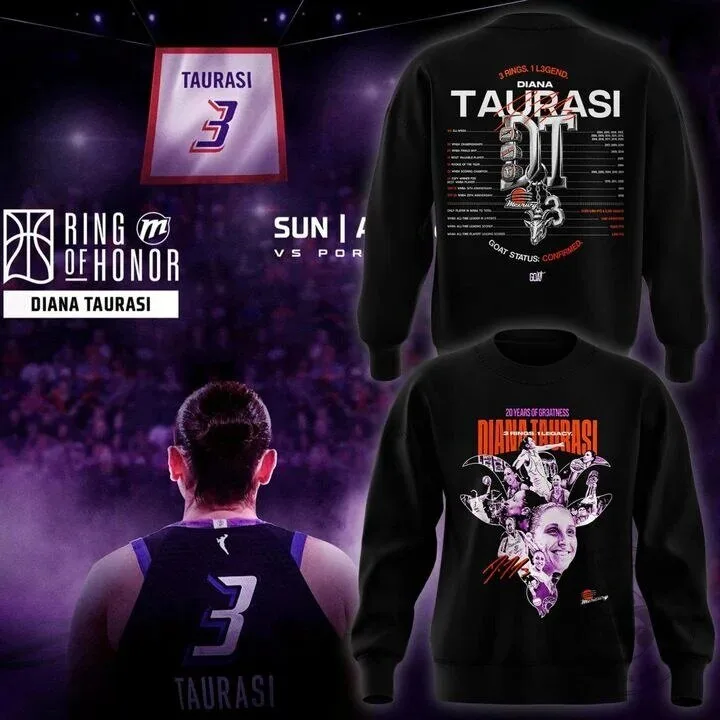 Phoenix Mercury Diana Taurasi Signature Print Black Sweatshirt