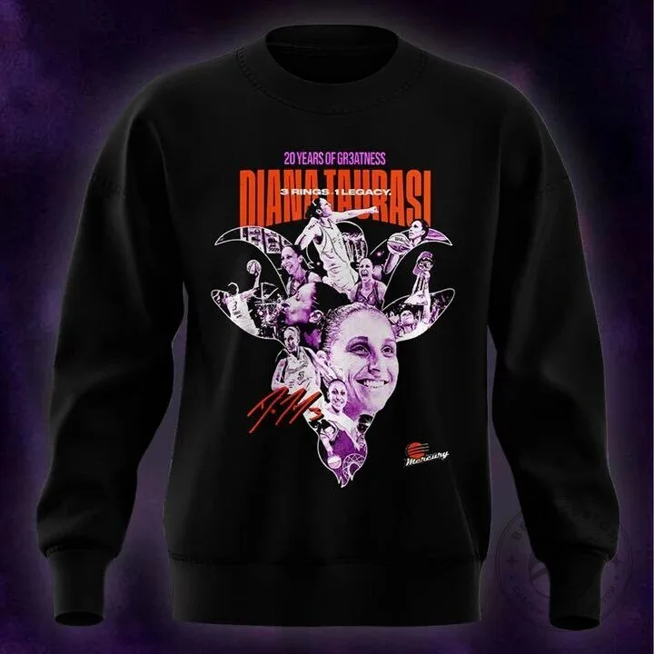 Phoenix Mercury Diana Taurasi Signature Print Black Sweatshirt 8 Phoenix Mercury Diana Taurasi Signature Print Black Sweatshirt