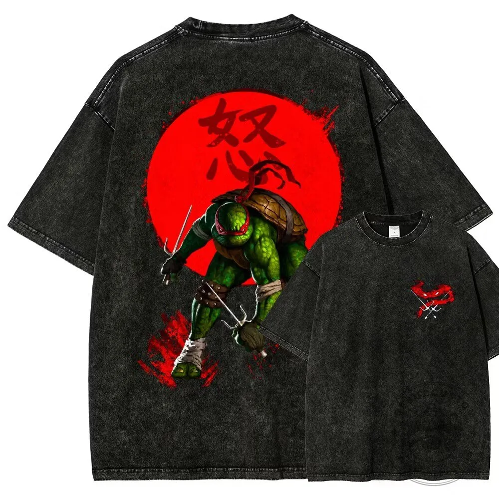 Teenage Mutant Ninja Turtles Raphael Red Sun Washed T-Shirt