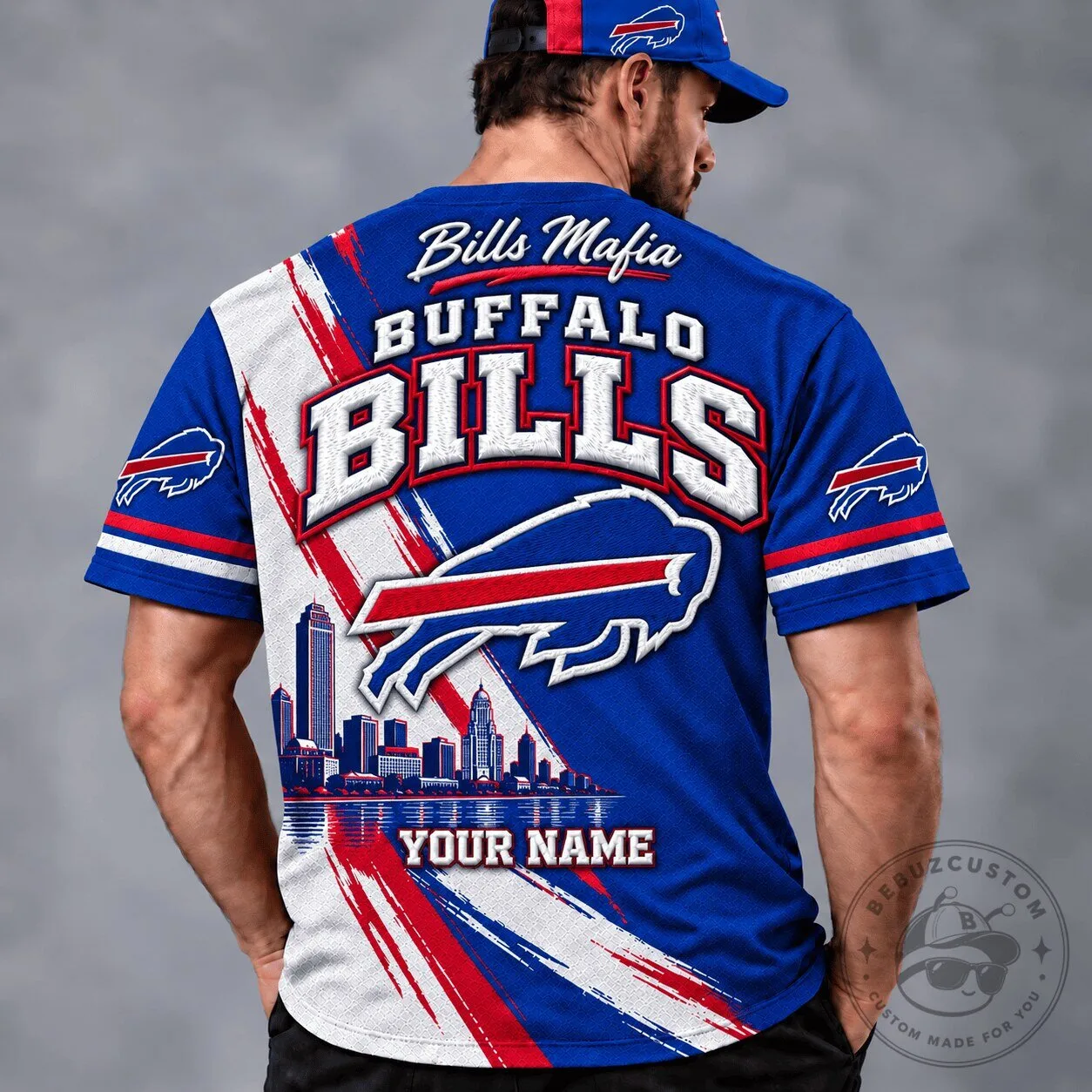 Buffalo Bills Shirt Mafia Skyline Custom Name Football T-Shirt