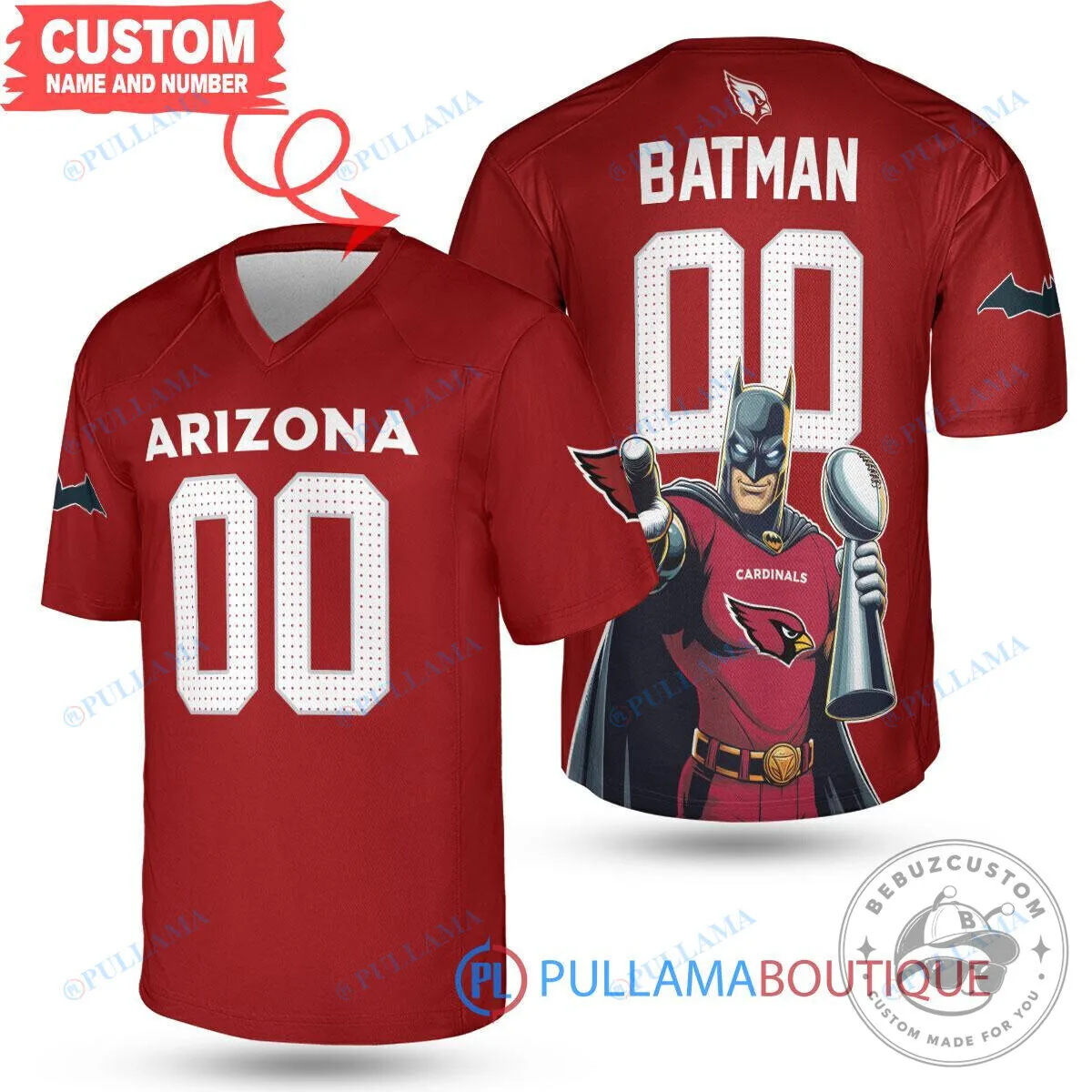Batman Arizona Cardinals The Dark Knight Football Jersey 1 Batman Arizona Cardinals The Dark Knight Football Jersey