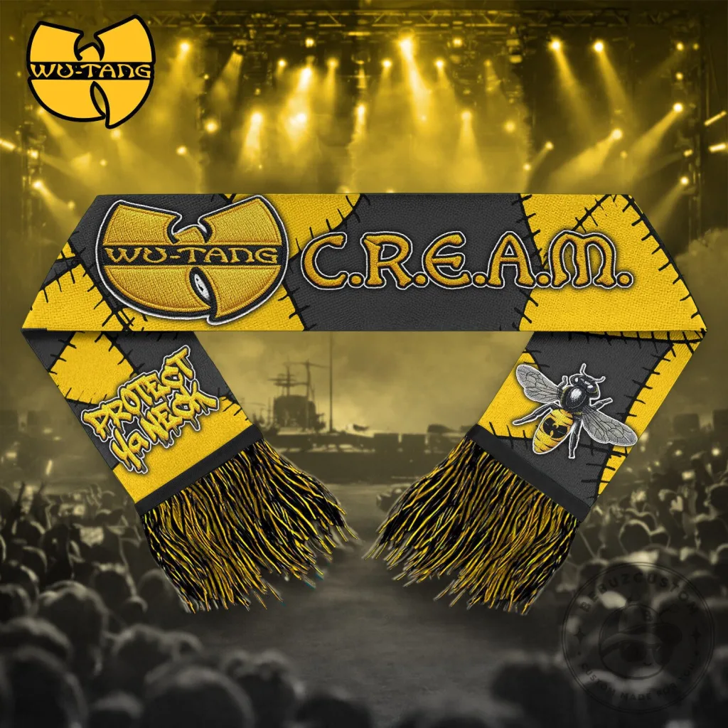 Yellow and Black Scarf featuring Wu-Tang Clan C.R.E.A.M. and Protect Ya Neck Design Yellow and Black Scarf featuring Wu-Tang Clan C.R.E.A.M. and Protect Ya Neck Design