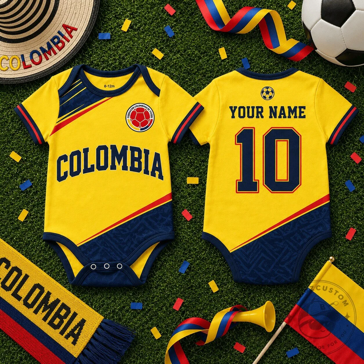 Colombia National Football Team Baby Bodysuit Infant Romper