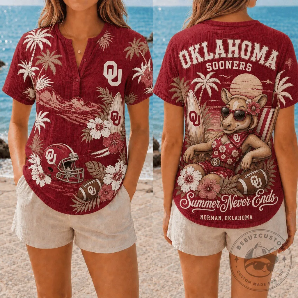 Oklahoma Sooners Summer Never Ends Tropical Hawaiian Shirt Oklahoma Sooners Summer Never Ends Tropical Hawaiian Shirt