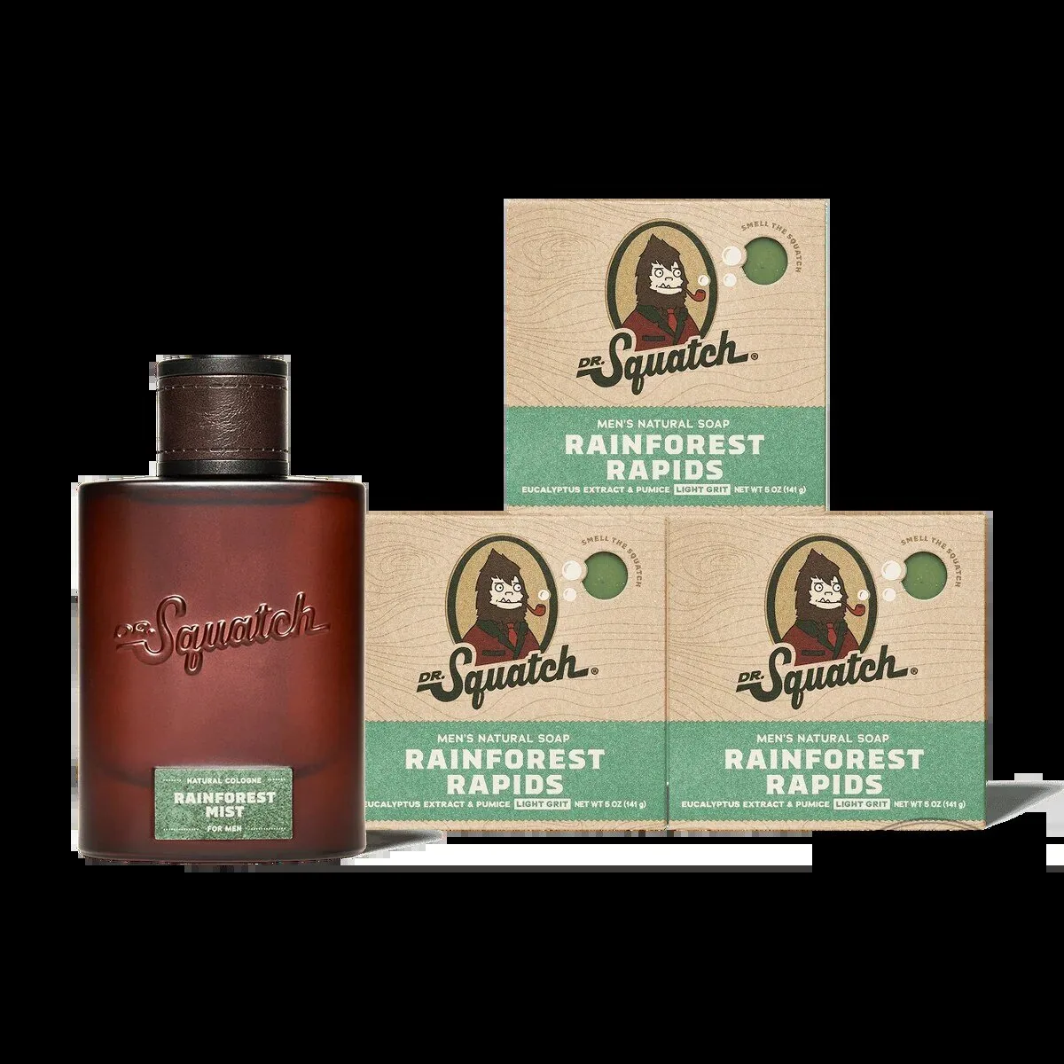 Dr. Squatch Rainforest Mist Natural Cologne and Rainforest Rapids Soap Set