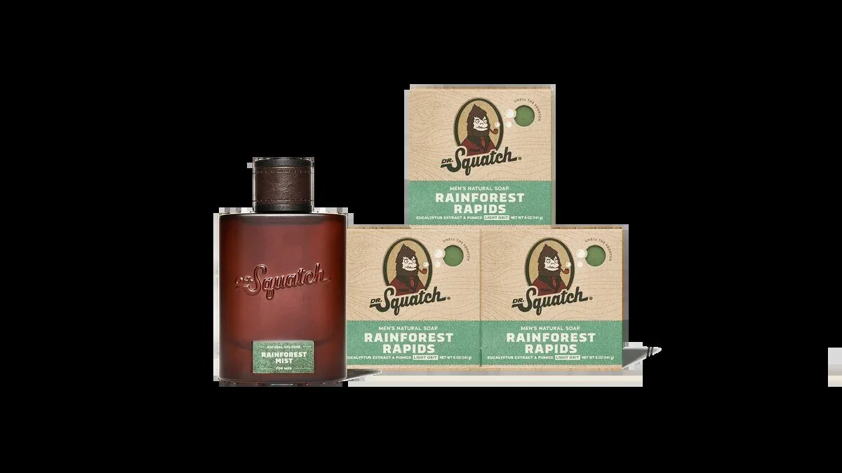 Dr. Squatch Rainforest Mist Natural Cologne and Rainforest Rapids Soap Set 7 Dr. Squatch Rainforest Mist Natural Cologne and Rainforest Rapids Soap Set
