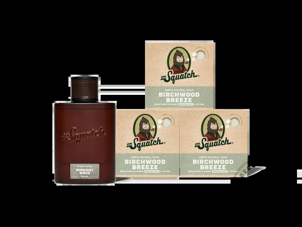 Dr. Squatch Midnight Birch Cologne and Birchwood Breeze Soap Set 6 Dr. Squatch Midnight Birch Cologne and Birchwood Breeze Soap Set