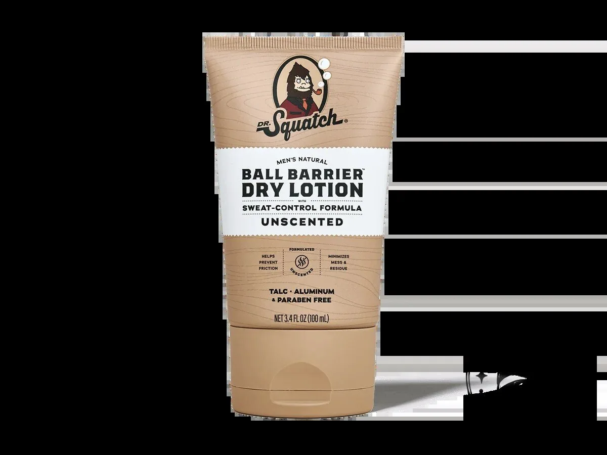 Men's Unscented Ball Barrier Dry Lotion by Dr. Squatch for Natural Sweat Control 8 Men