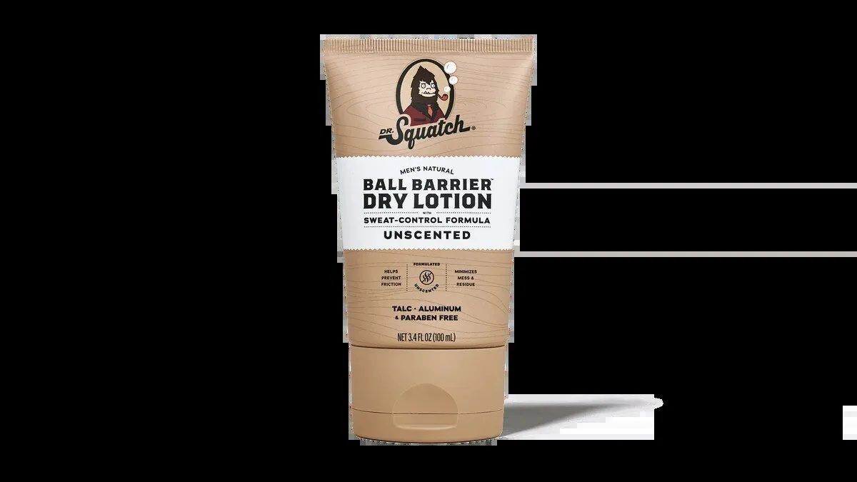 Men's Unscented Ball Barrier Dry Lotion by Dr. Squatch for Natural Sweat Control 9 Men