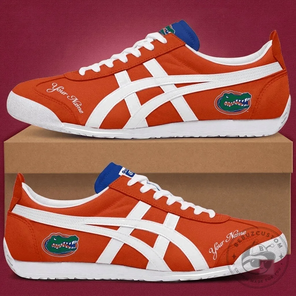 Florida Gators Custom Name Orange White Stripes Training Shoes