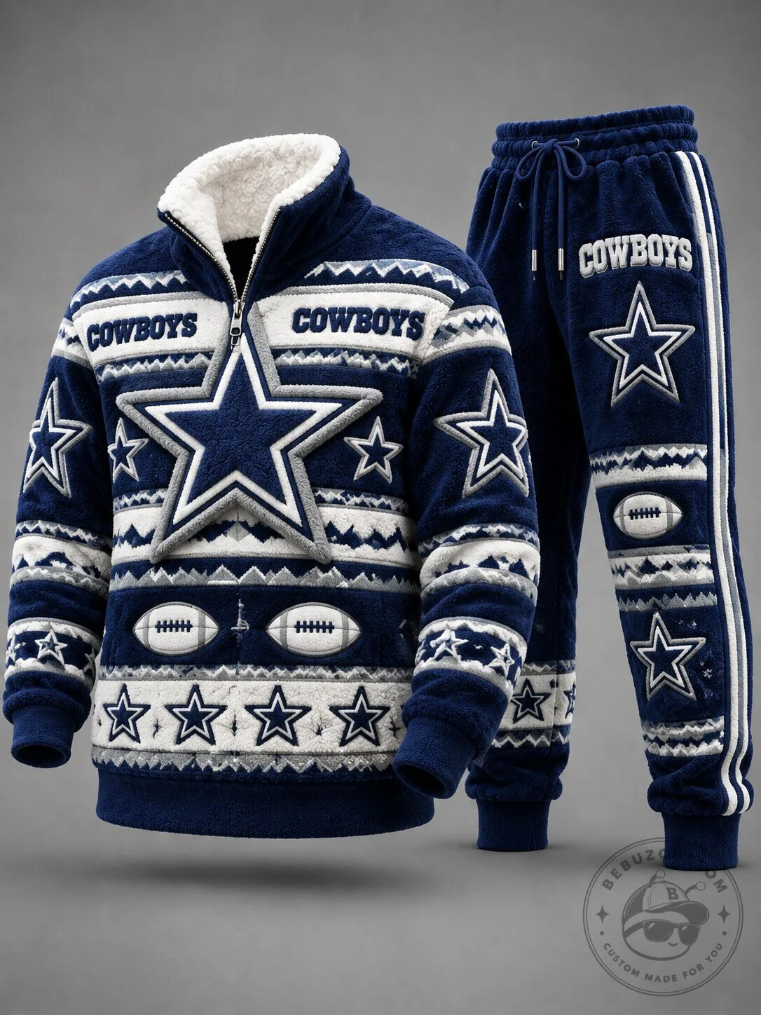 Dallas Cowboys Quarter-Zip Pullover Sweatshirt and Jogger Sweatpants Set