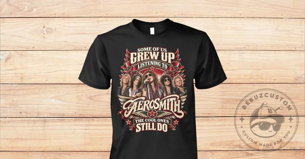 Aerosmith Band Members Grown Up Listening Still Do Black T-Shirt Aerosmith Band Members Grown Up Listening Still Do Black T-Shirt