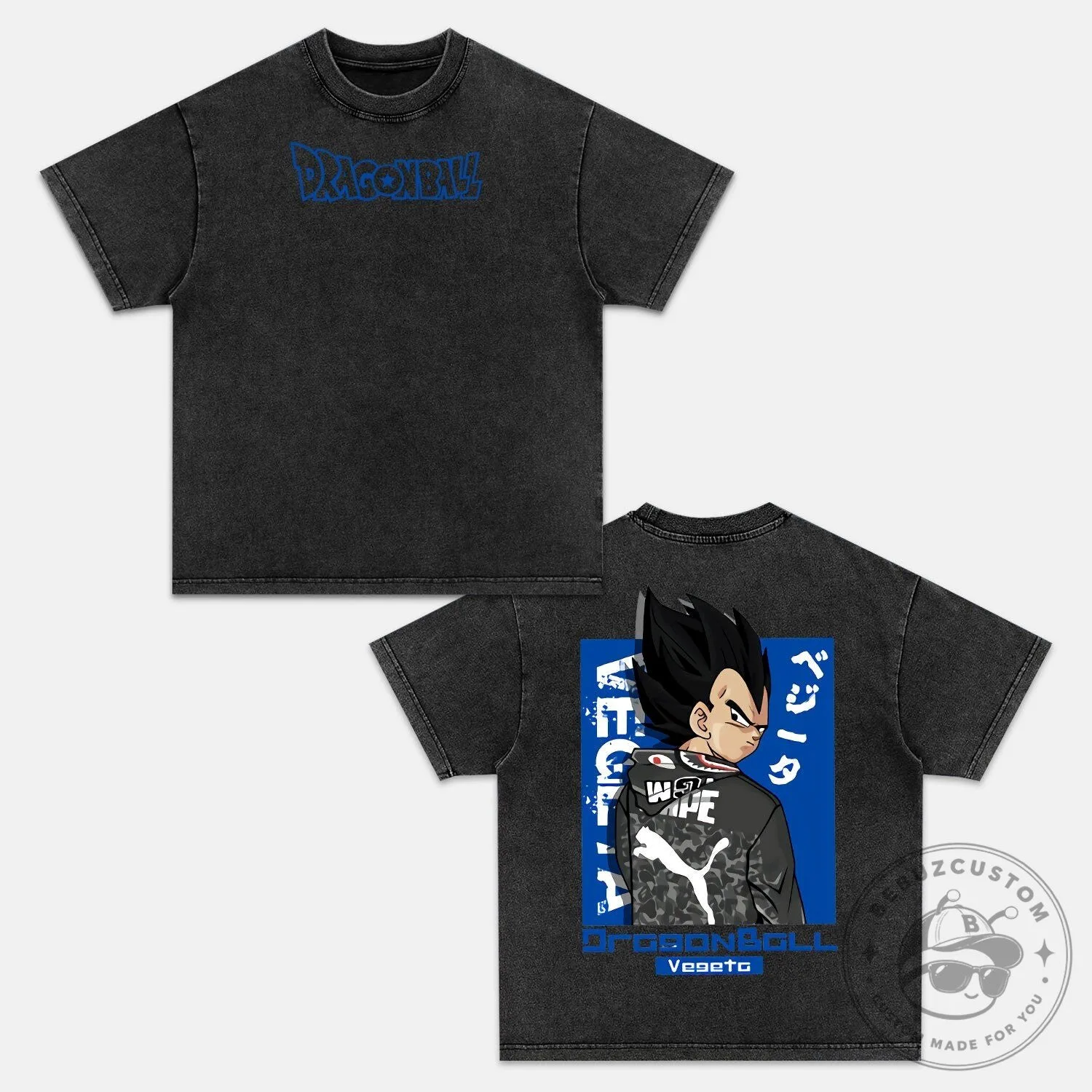 Dragon Ball Z Vegeta Super Saiyan Blue Camouflage Streetwear T-Shirt