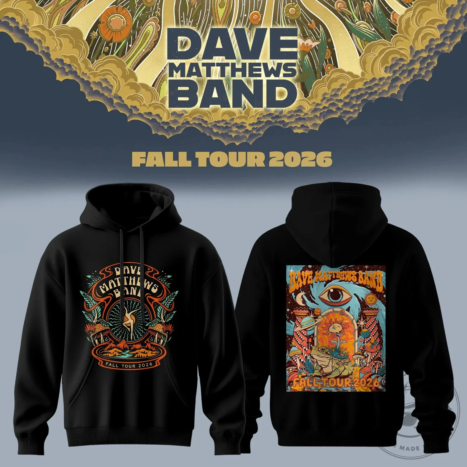 Dave Matthews Band Fall Tour 2026 Concert Graphic Black Hoodie