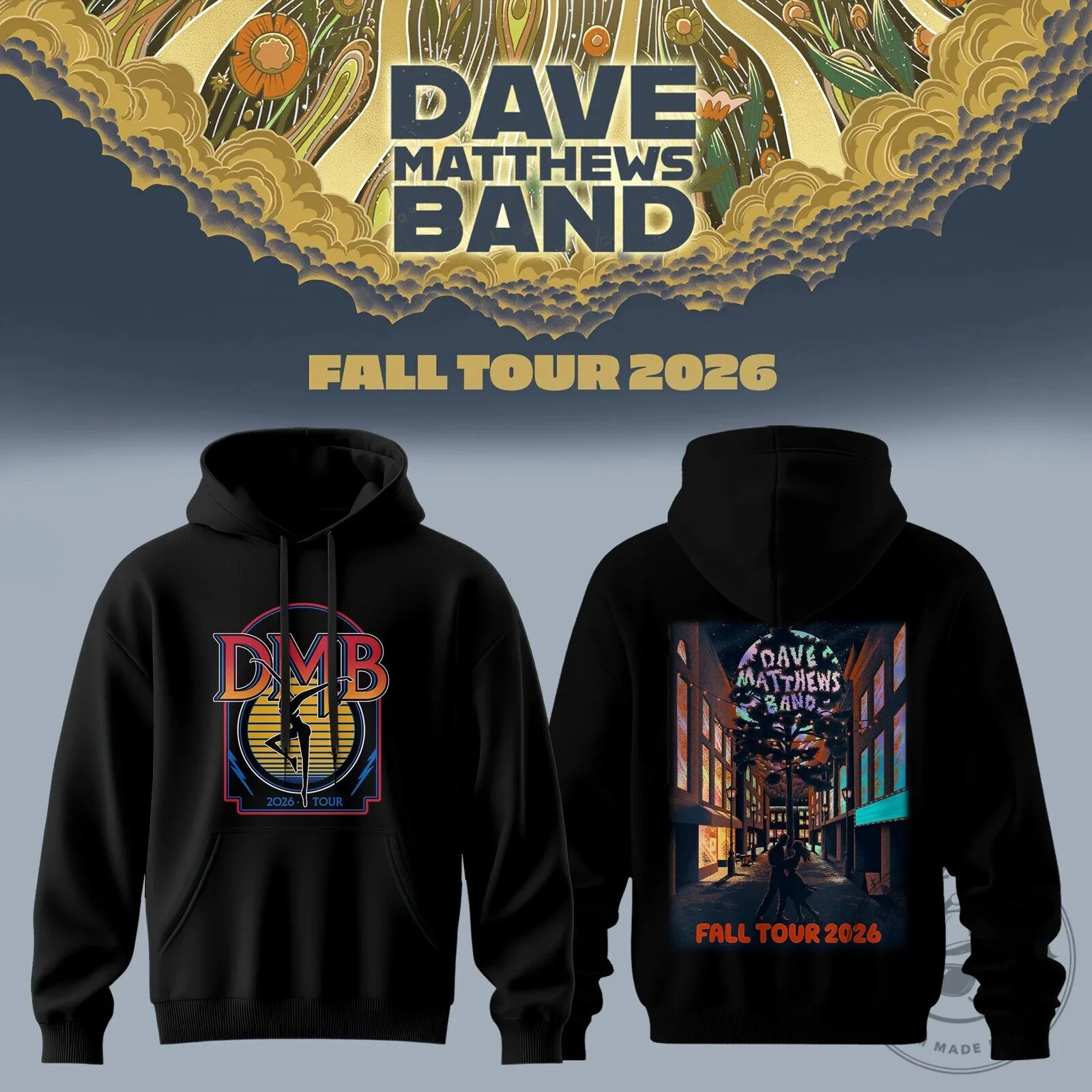 Dave Matthews Band Fall Tour 2026 Concert Black Hoodie