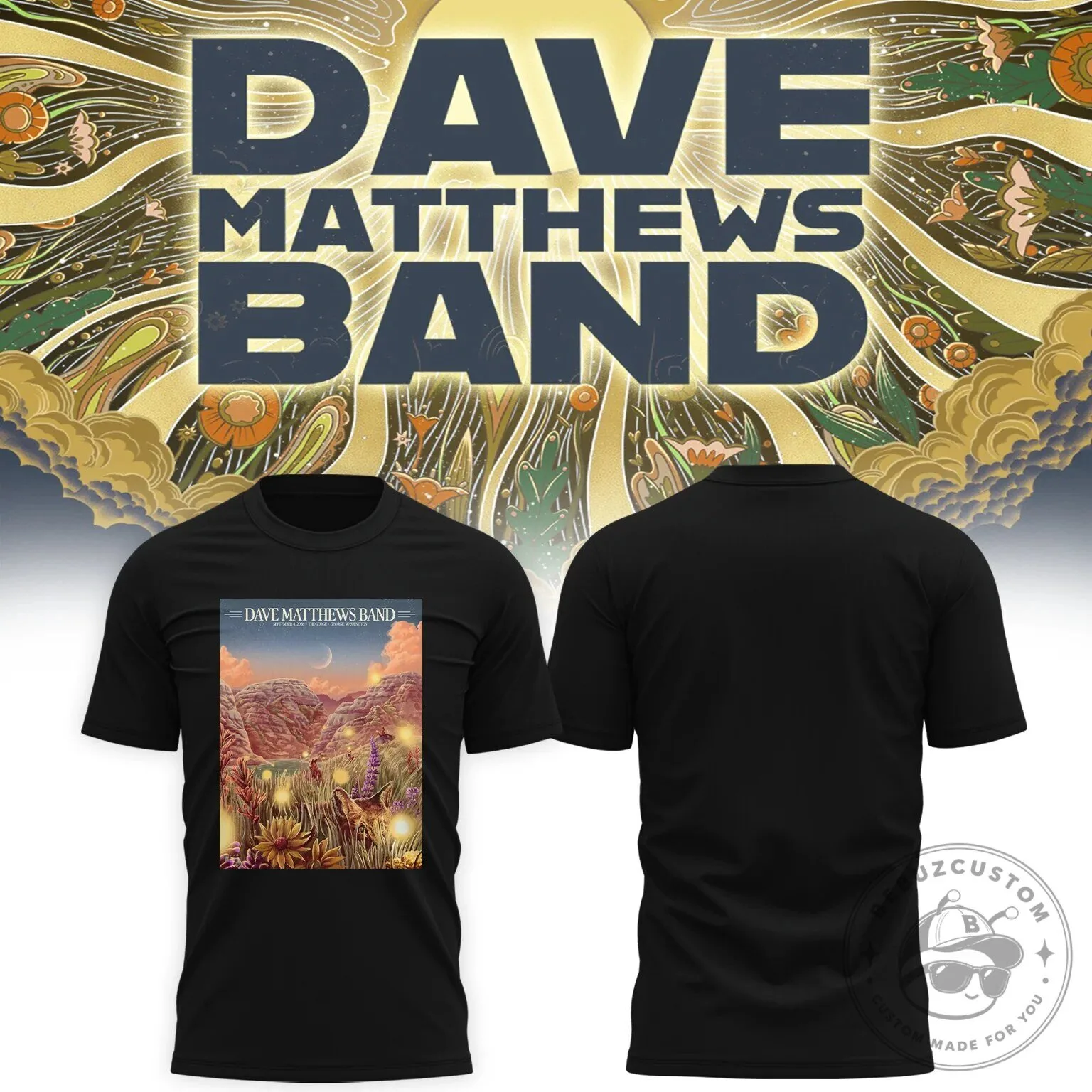 George Washington 2026 Concert T-Shirt featuring Dave Matthews Band Gig Poster Design