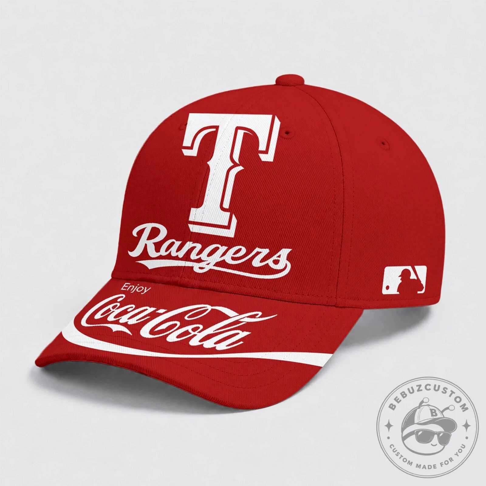 Texas Rangers Baseball Team Coca-Cola Logo Red Cap Hat