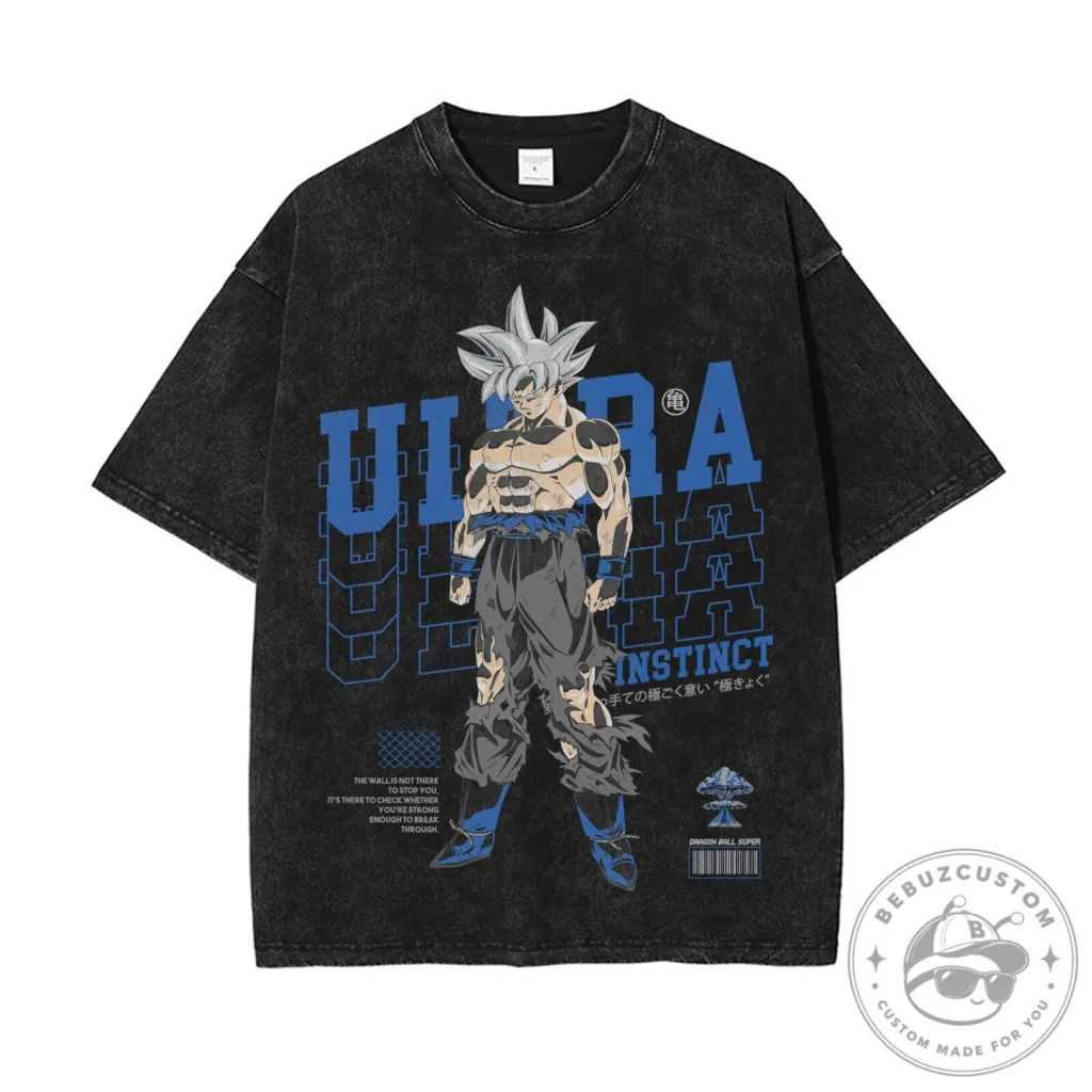 Dragon Ball Super Goku Ultra Instinct Oversized Vintage Washed T-Shirt Dragon Ball Super Goku Ultra Instinct Oversized Vintage Washed T-Shirt
