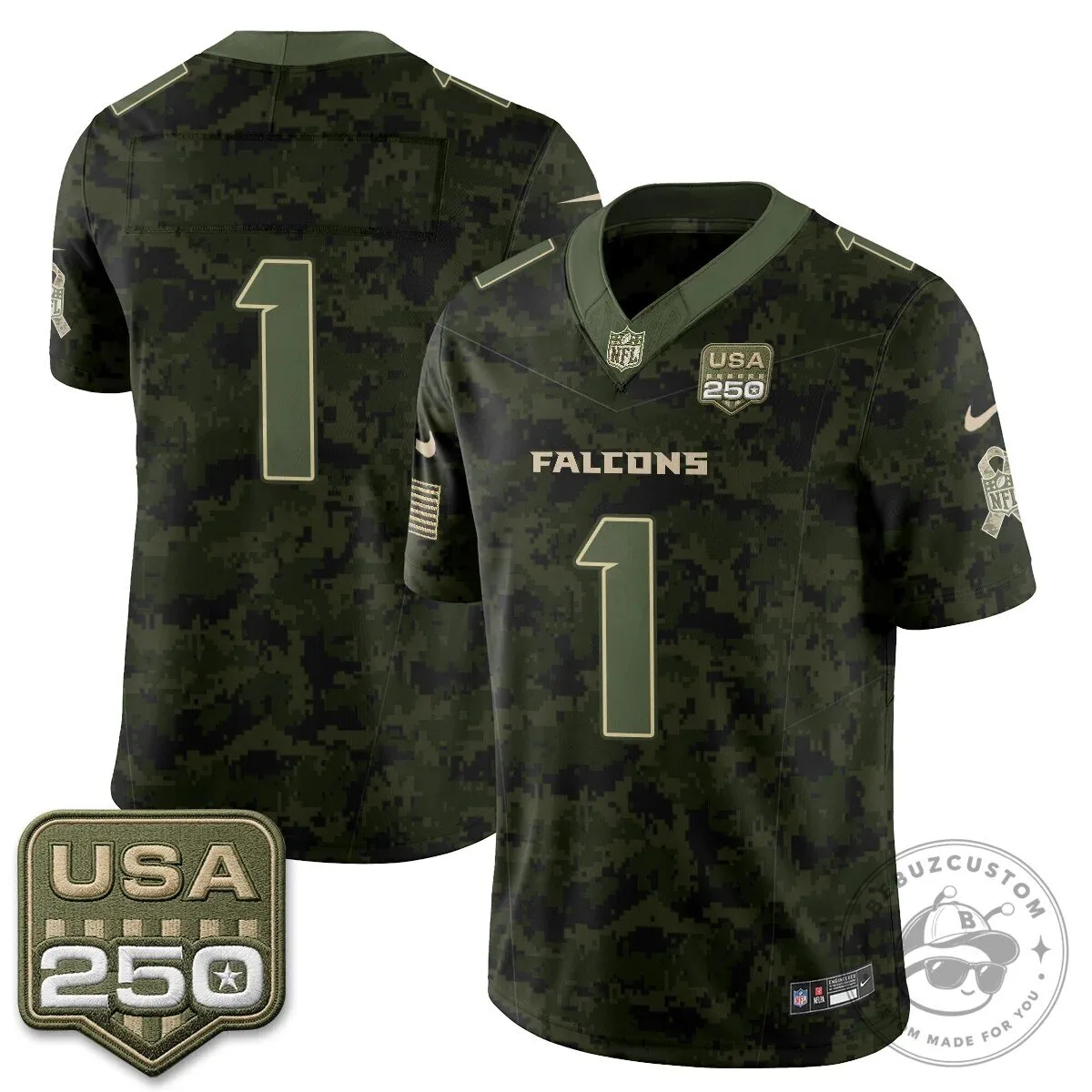 Atlanta Falcons Bijan Robinson Salute to Service USA 250 NFL Football Jersey 57 Atlanta Falcons Bijan Robinson Salute to Service USA 250 NFL Football Jersey
