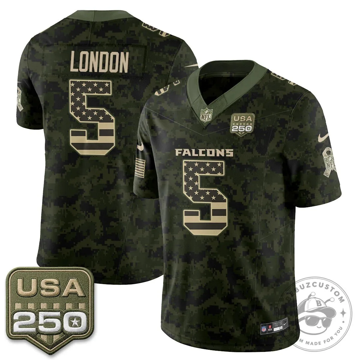 Atlanta Falcons Bijan Robinson Salute to Service USA 250 NFL Football Jersey 61 Atlanta Falcons Bijan Robinson Salute to Service USA 250 NFL Football Jersey