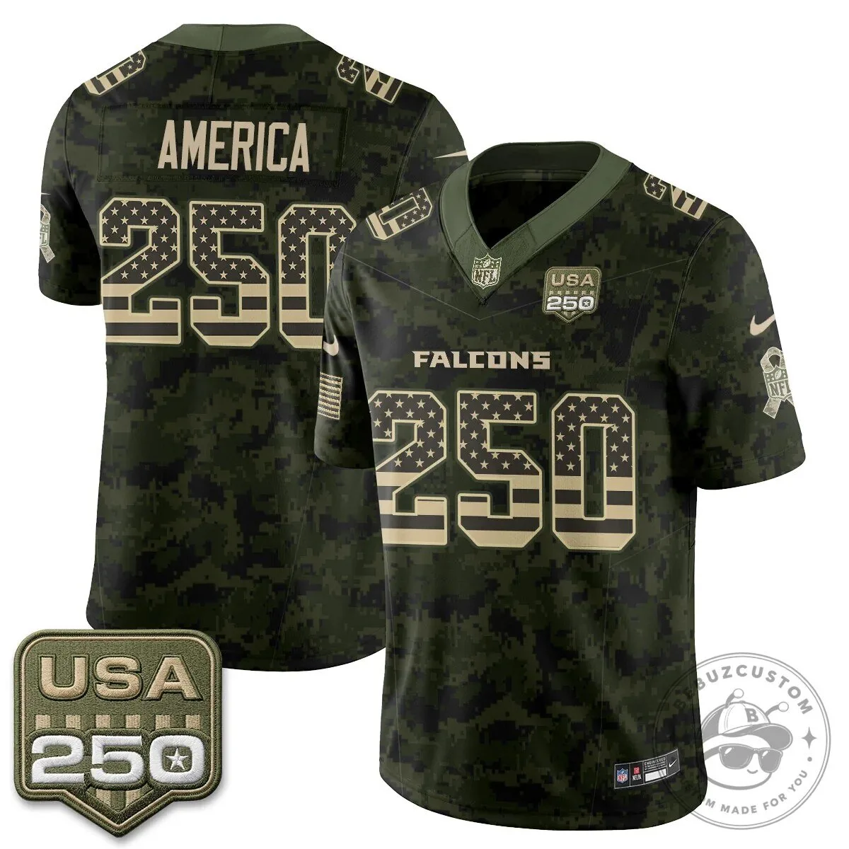 Atlanta Falcons Bijan Robinson Salute to Service USA 250 NFL Football Jersey 67 Atlanta Falcons Bijan Robinson Salute to Service USA 250 NFL Football Jersey