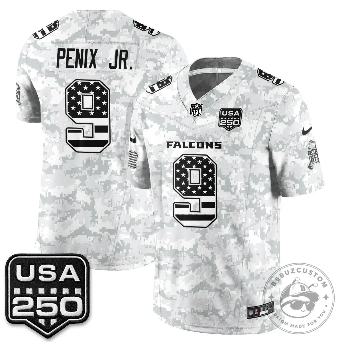 Atlanta Falcons Bijan Robinson Salute to Service USA 250 NFL Football Jersey 71 Atlanta Falcons Bijan Robinson Salute to Service USA 250 NFL Football Jersey